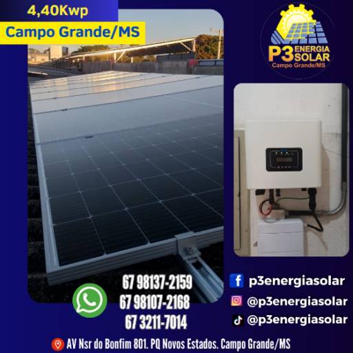 Comprar o produto de Gerador Fotovoltaico em Campo Grande - Eficiência e Inovação Energética - P3 Energia Solar em Energia Solar pela empresa P3 Energia Solar em Campo Grande, MS por Solutudo