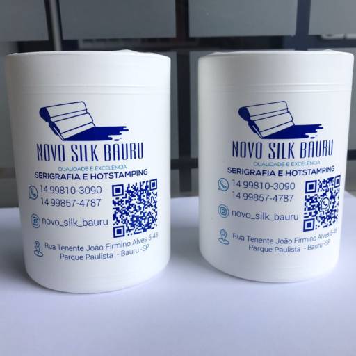 Comprar o produto de Porta lata de cerveja personalizado em Bauru em Silk Screen pela empresa Novo Silk Bauru Ltda - Hot stamping e Serigrafia em Bauru em Bauru, SP por Solutudo