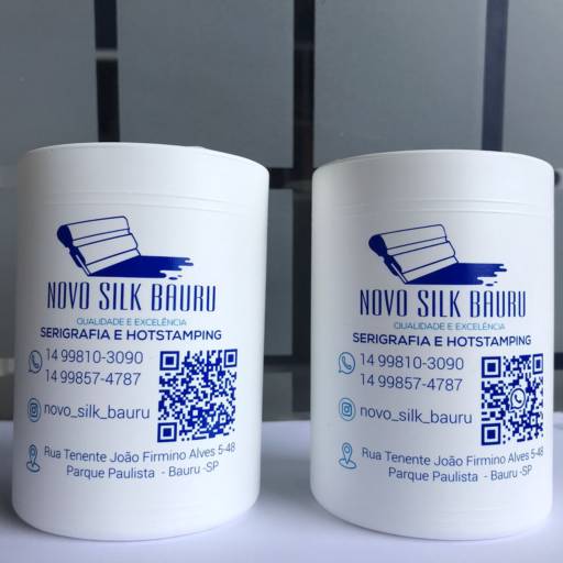 Comprar o produto de Porta lata personalizado em Bauru  em Silk Screen pela empresa Novo Silk Bauru Ltda - Hot stamping e Serigrafia em Bauru em Bauru, SP por Solutudo