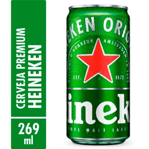 Heineken Lata 269ml – Sabor Refrescante e Praticidade em Igaratá/SP por Bebidas 3 chico