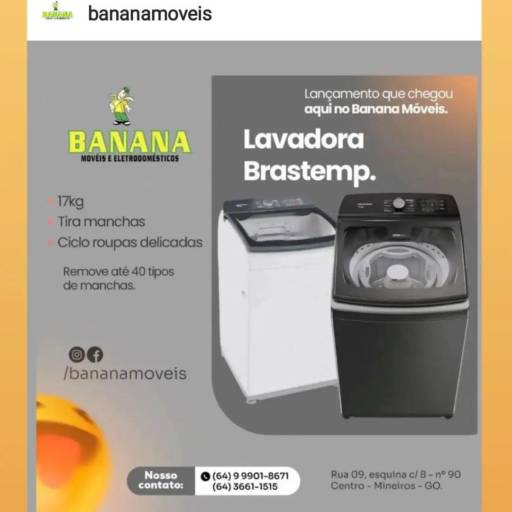 Comprar o produto de Lavadora Brastemp em Máquinas de Lavar e Secadoras  pela empresa Banana Móveis e Eletrodomésticos em Mineiros, GO por Solutudo