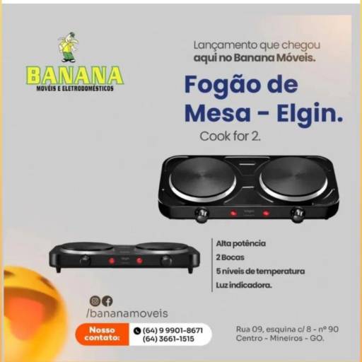 Comprar o produto de Fogão de mesa Elgin em Fogões pela empresa Banana Móveis e Eletrodomésticos em Mineiros, GO por Solutudo