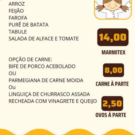 Comprar o produto de Cardápio de Terça Feira 09/01 em Marmitex pela empresa Restaurante Delícias da Téia  em Leopoldina, MG por Solutudo