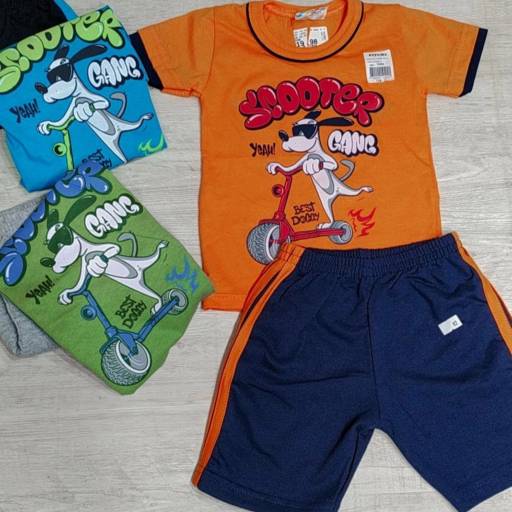 Conjunto infantil shorts e camiseta em diversas cores  por Blumenau Malhas - Vila Portes