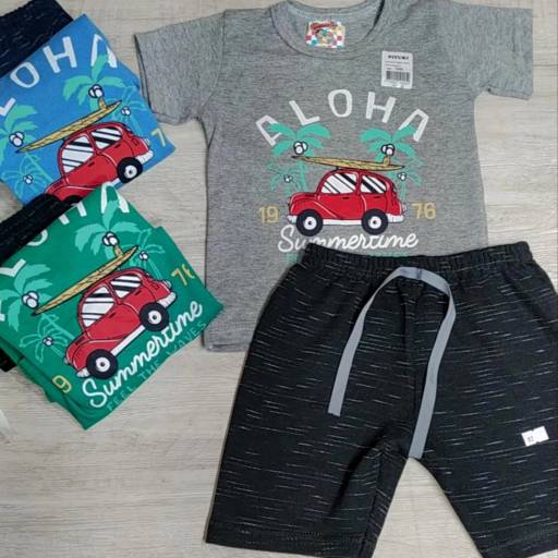 Comprar o produto de Conjunto shorts e camiseta infantil  em Conjuntos Infantis pela empresa Blumenau Malhas - Vila Portes em Foz do Iguaçu, PR por Solutudo