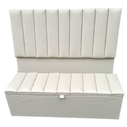 Kit Cabeceira Puff Baú Modulado Casal por A.D.E.S Estofados