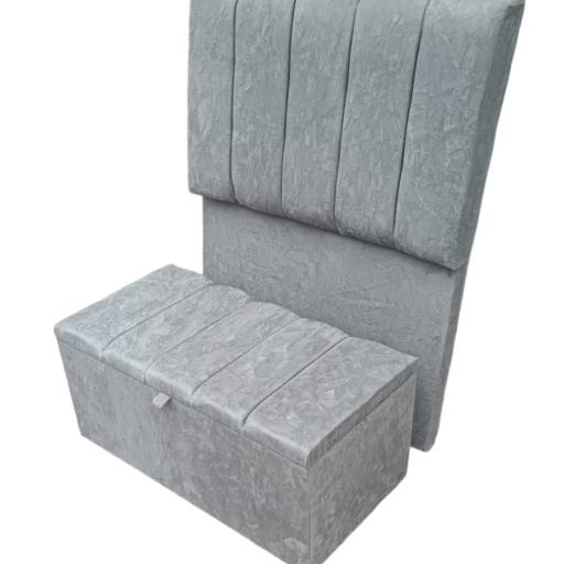 Kit Cabeceira Puff Baú Modulado Solteiro por A.D.E.S Estofados