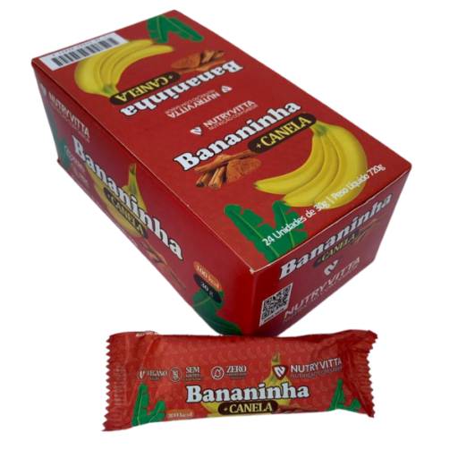 Bananinha Sabor Canela e Açúcar - Linha Tradicional - Caixa com 24 Unidades (Sem Glúten e Zero Gordura Trans) por Consumo Verde