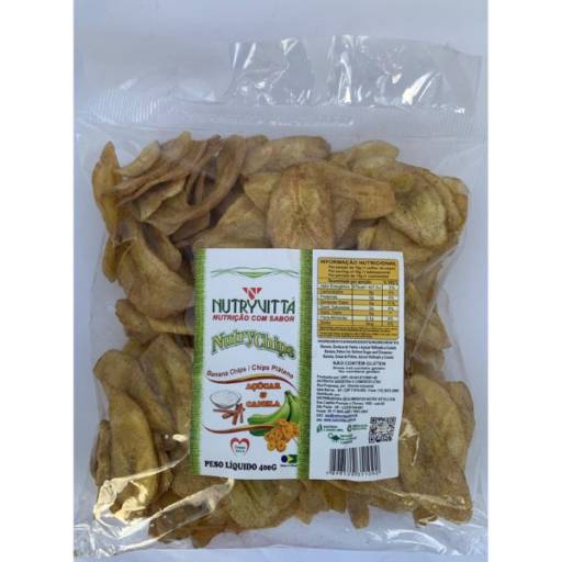 Chips de Banana Sabor Canela e Açúcar - Venda no Atacado por Consumo Verde