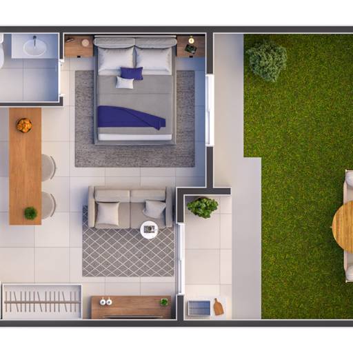 Condomínio Porto Fino, no bairro Mogi Moderno - Garden 1 dorm. 43m²,