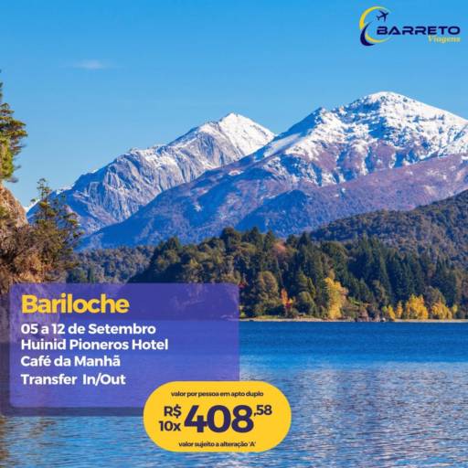 Comprar a oferta de Pacote de viagem para Bariloche em Promoções e Pacotes pela empresa Barreto Turismo em Foz do Iguaçu, PR por Solutudo