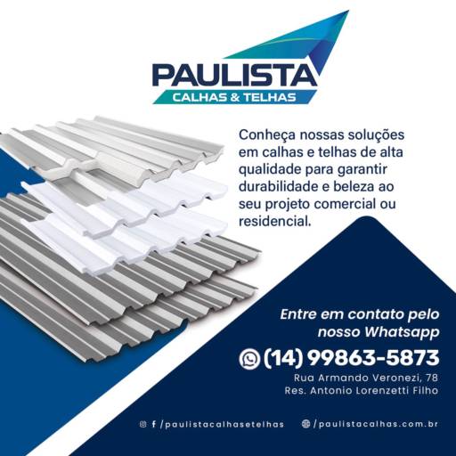 Telhas Sanduíche - Conforto e Eficiência Térmica para Seu Projeto em Lençóis Paulista em Lençóis Paulista, SP por Paulista Calhas e Telhas