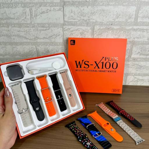 Smartwatch WS-X100 Plus com 10 Pulseiras  por Oliveira Imports 