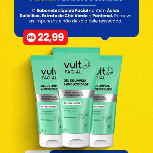 Gel de Limpeza Antioleosidade - Pele Sempre Limpa e Saudável - Macapá por Farmácia do Trabalhador