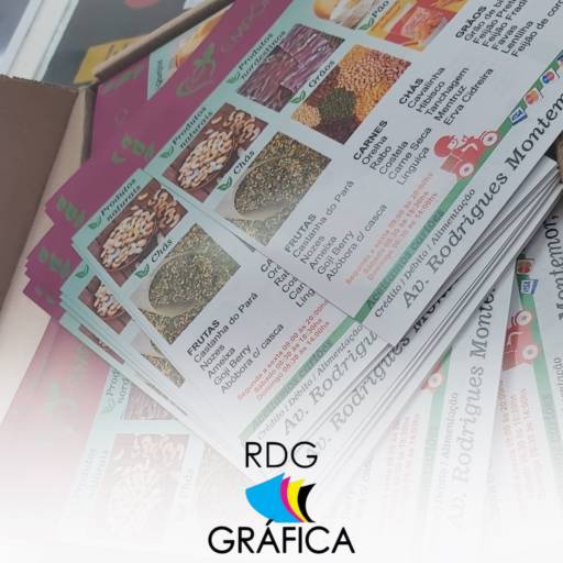 Comprar o produto de Panfletos e Cardápios Personalizados em Indústria Gráfica e Impressão pela empresa RDG Gráfica em Itapetininga, SP por Solutudo
