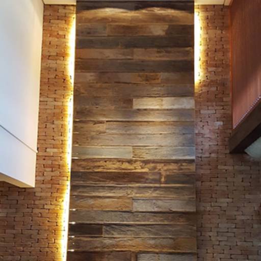 Painel para Sala ou Área Social com Madeira de Demolição  em Americana, SP por Forte Serra Automação