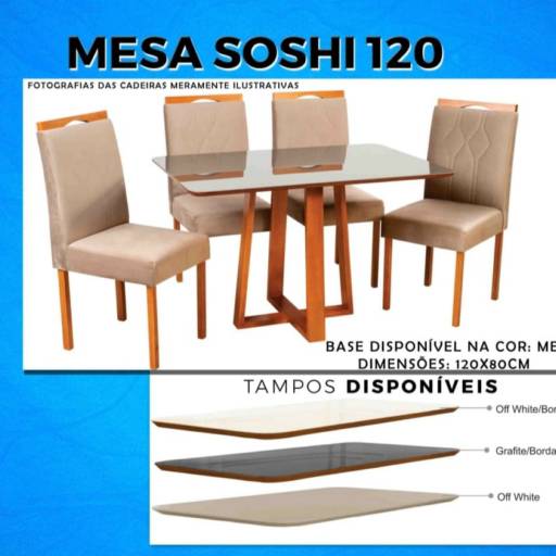 Mesa Soshi 120 - Elegância e Funcionalidade em Uberlândia por Top Móveis