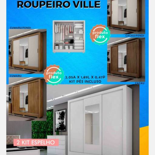Roupeiro Ville - Elegância e Organização para Seu Espaço em Uberlândia por Top Móveis