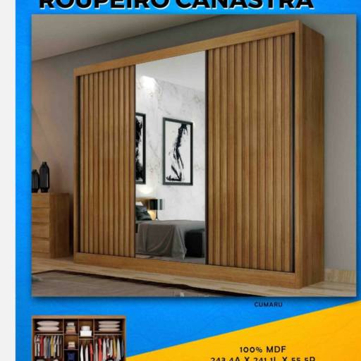 Roupeiro Canastra - Charme Rústico e Funcionalidade em Uberlândia por Top Móveis