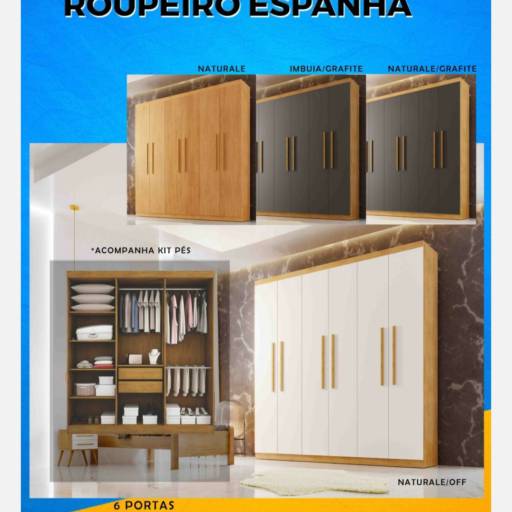 Roupeiro Espanha - Estilo e Versatilidade para seu Quarto em Uberlândia por Top Móveis