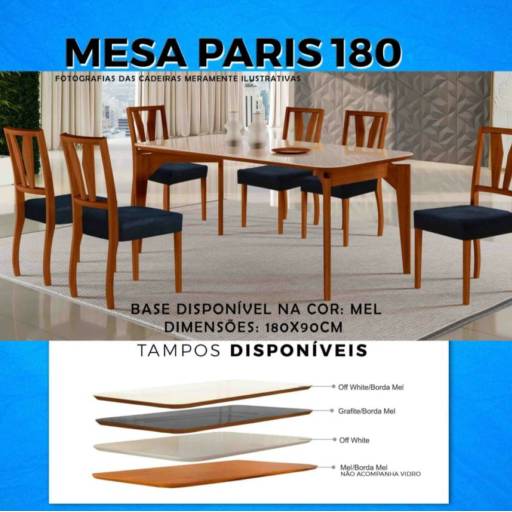 Mesa Paris 180 - Elegância e Estilo para sua Sala de Jantar em Uberlândia