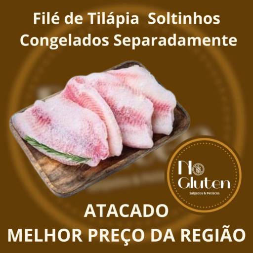 Filé de Tilápia Congelado - Soltinho Congelados Separadamente por No Glúten Peixes & Petiscos 