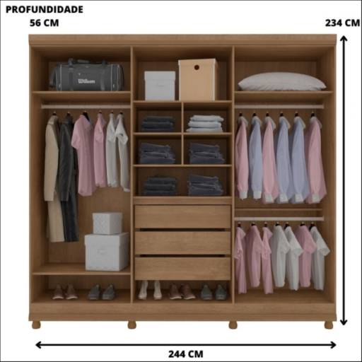 Guarda roupa Gênova 6 portas Móveis Lanza por Móveis São Pedro