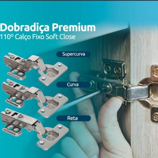 Dobradiça Premium 110° Calço Fixo Soft Close - Qualidade e Conforto em Cada Fechamento - Goiânia por Empório Do Marceneiro Ltda