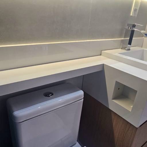 Pia para Banheiro de Empresas em Porcelanato - Elegância e Durabilidade Profissionais