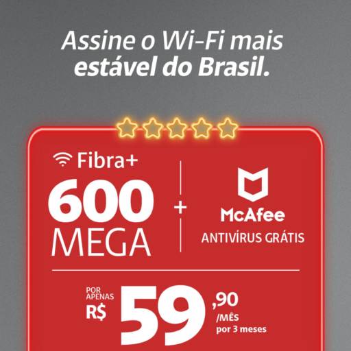 600MEGA FIBRA + McAfee Antivirus Gratis
