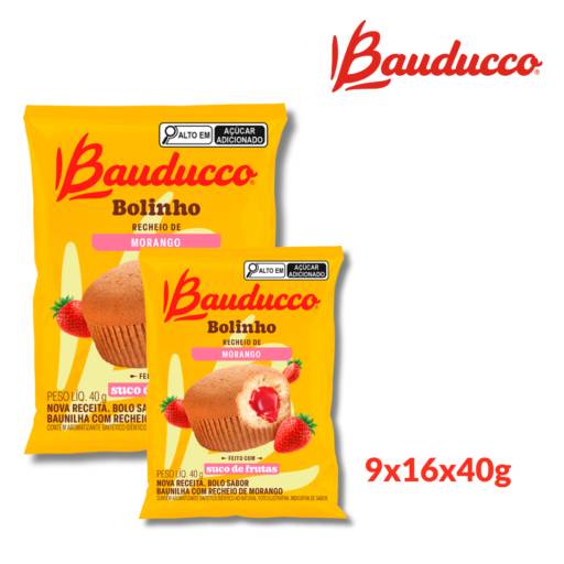 Bolinho Bauducco sabor Morango 40g Caixa 9x16 - Delícia Frutada - Rio de Janeiro em Rio de Janeiro, RJ por Carla Helena Representações