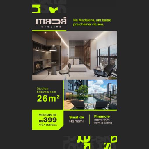 Mada Studio - Condições Imperdíveis para seu Novo Lar por Ana Patrícia Corretora de Imóveis e Seguros