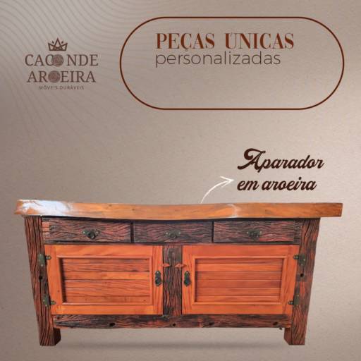 Aparador em Madeira Rústica em Bauru por Caconde Aroeira