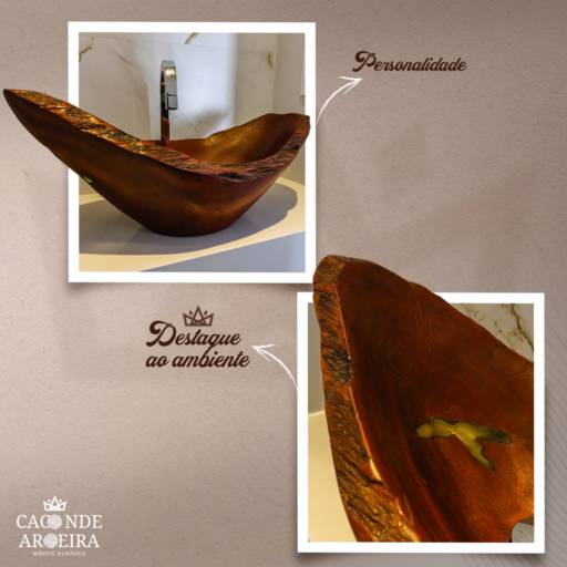 Cuba de Pia em Madeira Rústica em Bauru por Caconde Aroeira