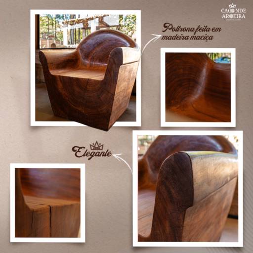 Poltrona de Madeira Maciça em Bauru por Caconde Aroeira