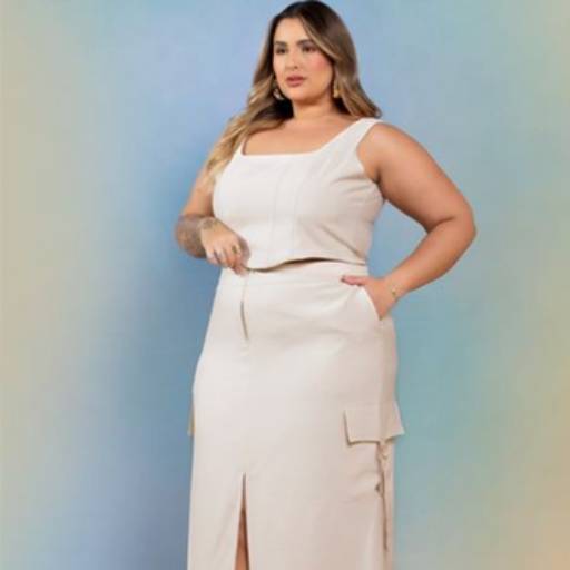 CORSELETE COM SAIA MIDI AREIA 