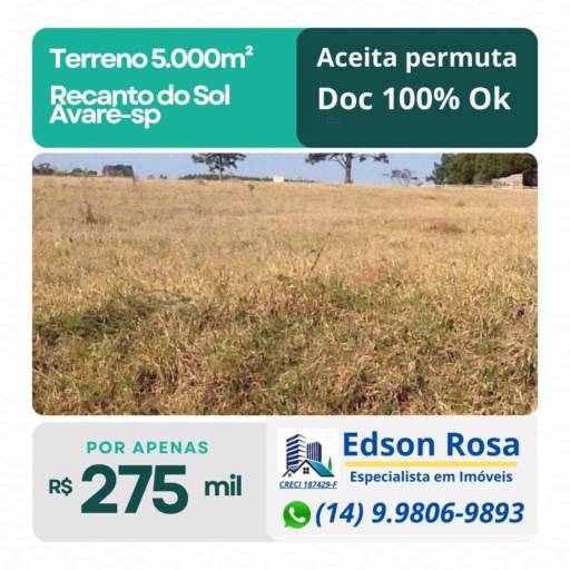Terreno 5000m² em Avaré – Excelente Localização Próximo do Centro
