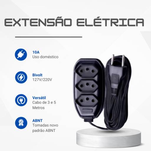 EXTENSÃO DE TOMADA ELÉTRICA 3 METROS - Cidade Centenário, São Paulo/SP