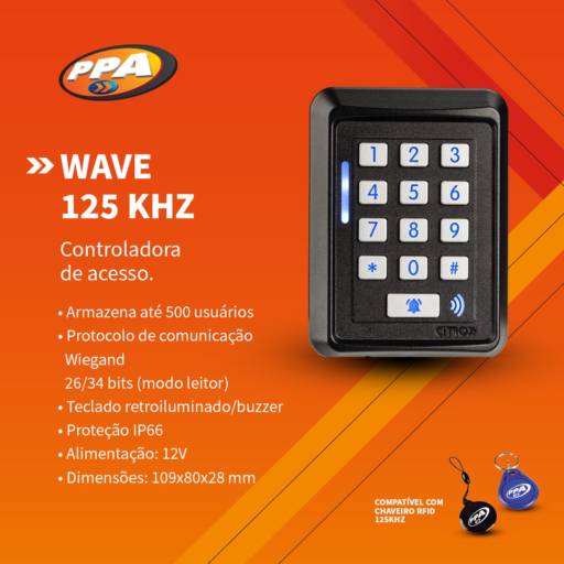 WAVE 125 KHZ - Controladora de acesso por MDK Acesso