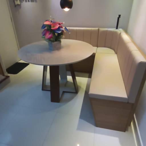 Canto Alemão Modelo Novo com Torre de Tomadas e Encosto Curvado por A.D.E.S Estofados