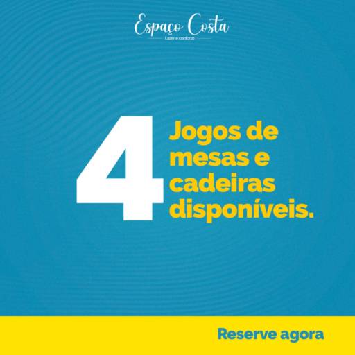Jogos de mesas e cadeiras disponíveis 