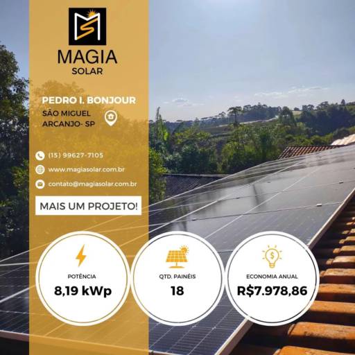 Instalação de Painel Solar realizada em São Miguel Arcanjo/SP por Magia Solar