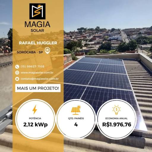 Instalação de Painel Solar realizada em Sorocaba/SP por Magia Solar