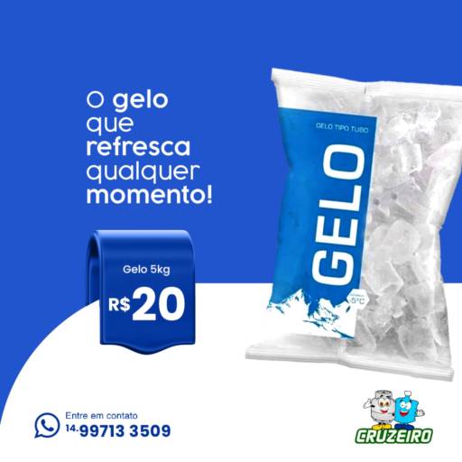 Gelo – Qualidade e Conveniência em Lençóis Paulista/SP por Cruzeiro Gás e Água Mineral