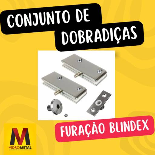 Comprar o produto de Conjunto de Dobradiças em Componentes para Vidraçaria pela empresa VidroMetal em Marília, SP por Solutudo