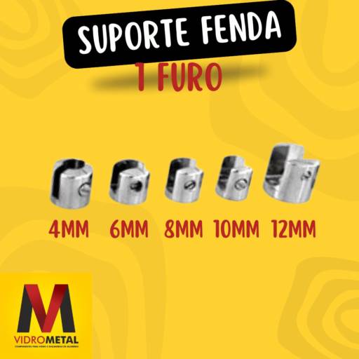 Comprar o produto de Suporte Fenda em Componentes para Vidraçaria pela empresa VidroMetal em Marília, SP por Solutudo