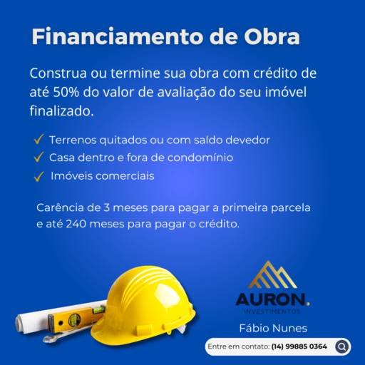 Financiamento de Obra em São Paulo por Auron Investimentos
