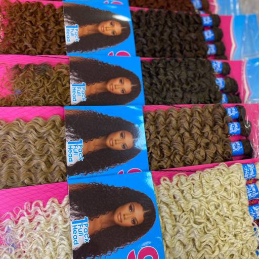 Aplique cacheado de bio fibra por Trimurti Cabelos para Mega Hair Perucas Jumbo e Apliques para Cabelo 