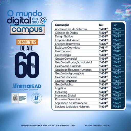 Graduação - Descontos de até 60 %