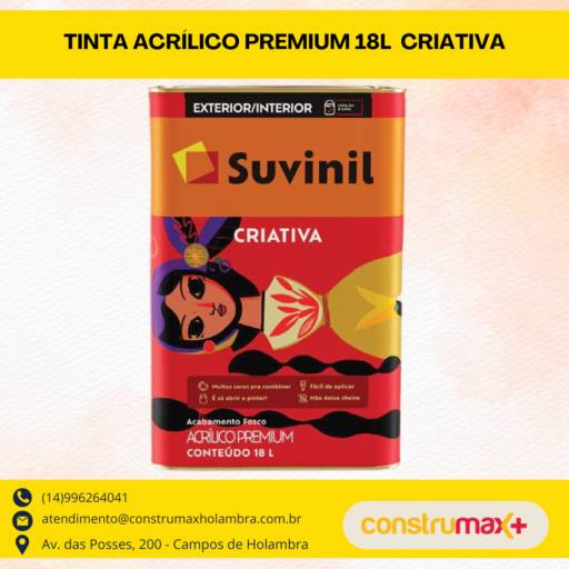 TINTA ACRÍLICO PREMIUM 18 L - CRIATIVA